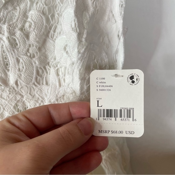 Free People NWT Adela Cami White Size Large - Picture 4 of 5